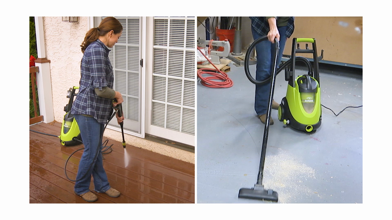 Sun Joe 1750 PSI 1.6 GPM 2-in-1 Electric Pressure Washer with Built in Wet/Dry Vacuum System