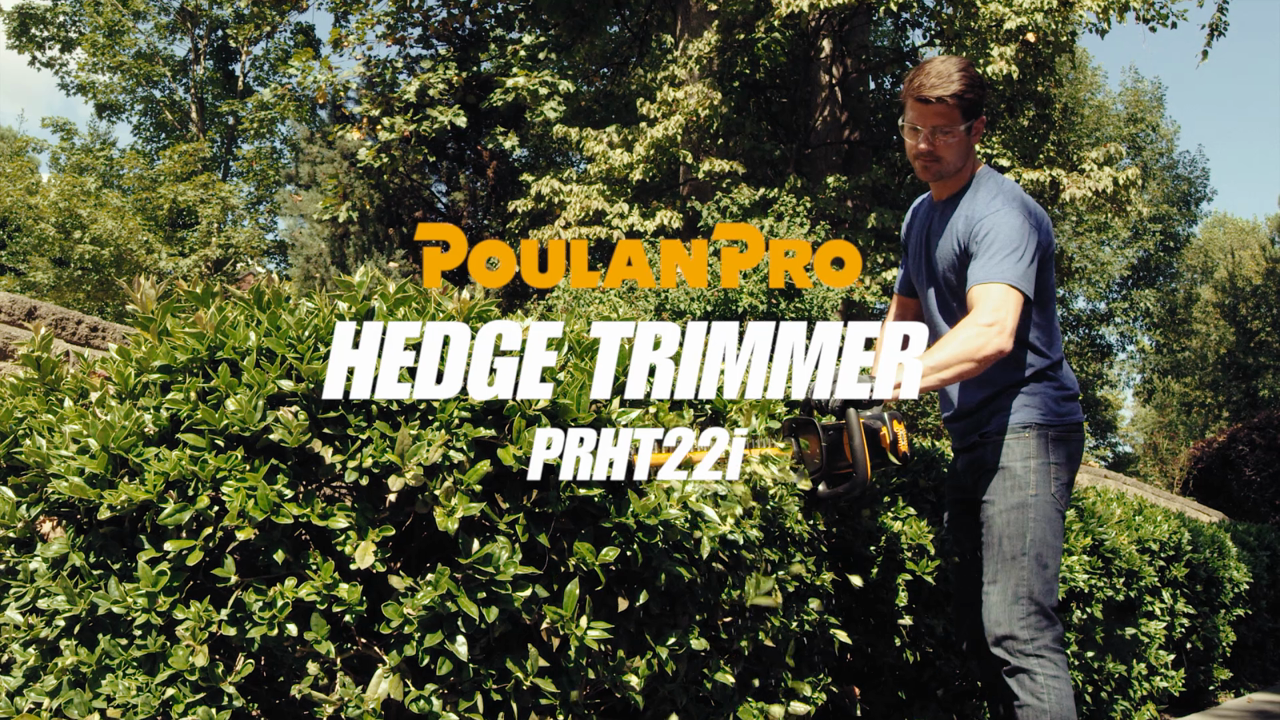 thumbnail video image 2 of Poulan Pro 58-Volt Cordless 22in. Hedge Trimmer PRHT22i, 2 of 10