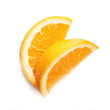 Two orange slices to represent vitamin c.