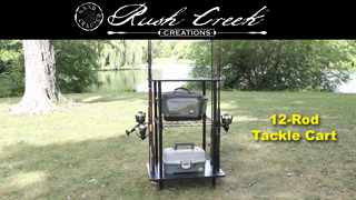 Rush Creek Creations 12-Rod Rolling Fishing Gear Tackle Cart