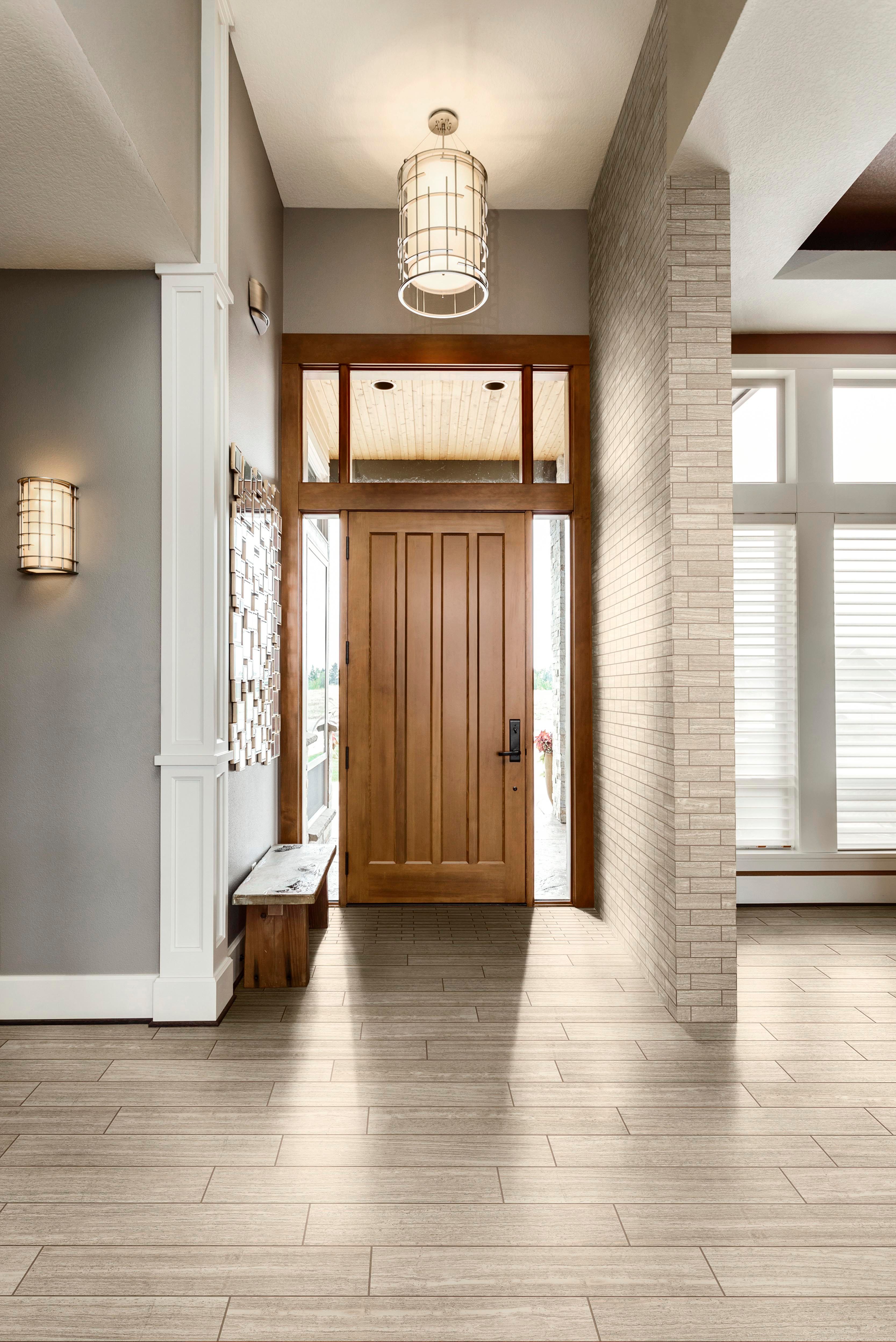 Style Selections Leonia Sand 12 In X Porcelain Brick Mosaic