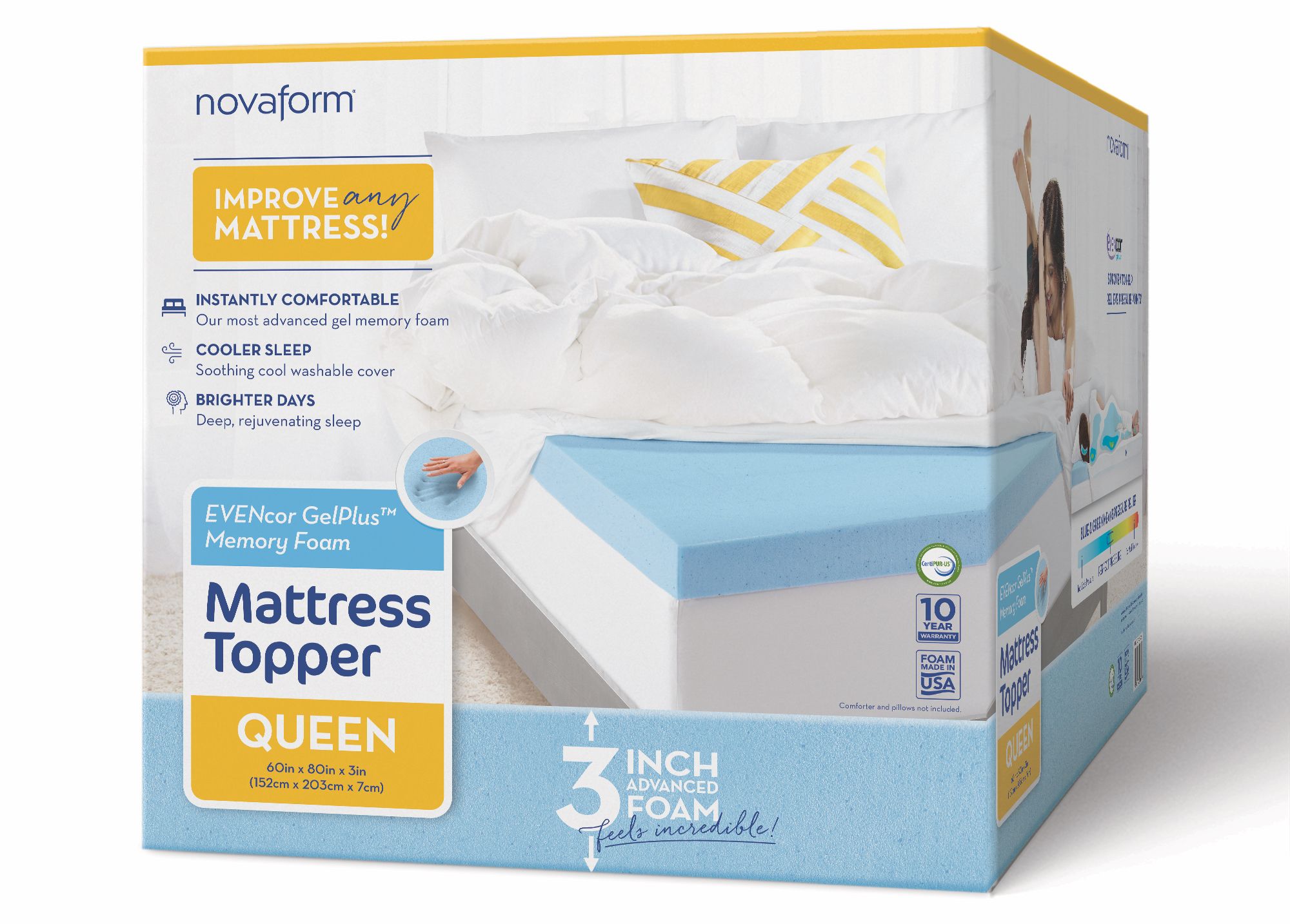 novaform mattress topper 3 inch reviews evencor twin