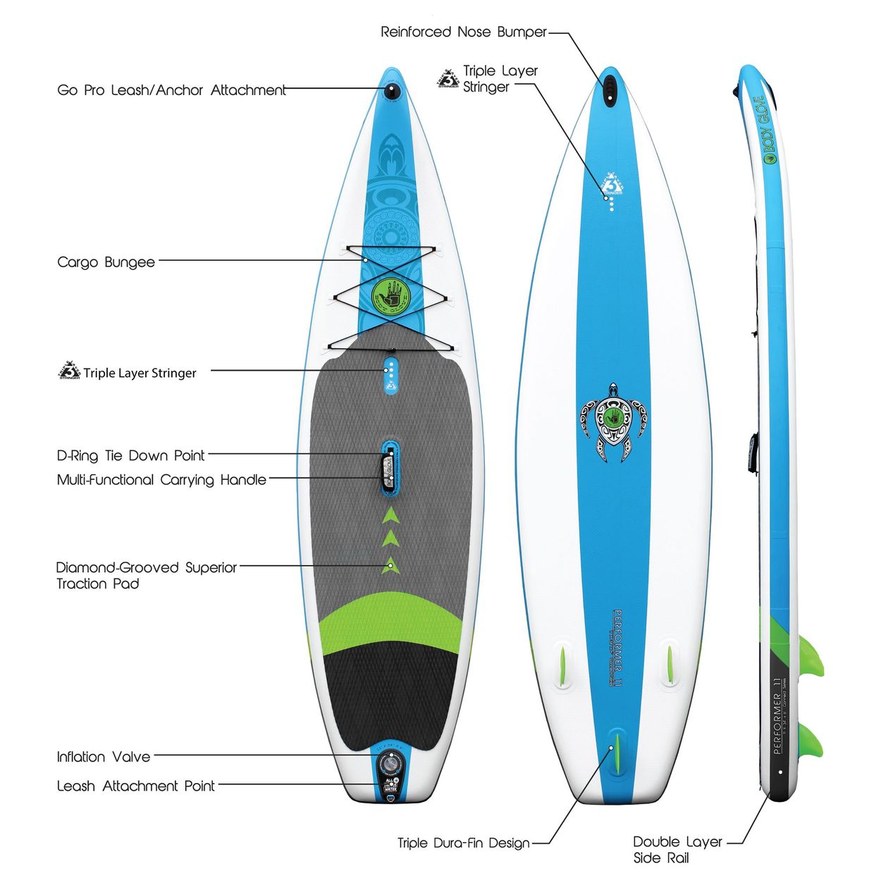 Body Glove Performer 11 ft Inflatable Stand Up Paddle Board Package eBay