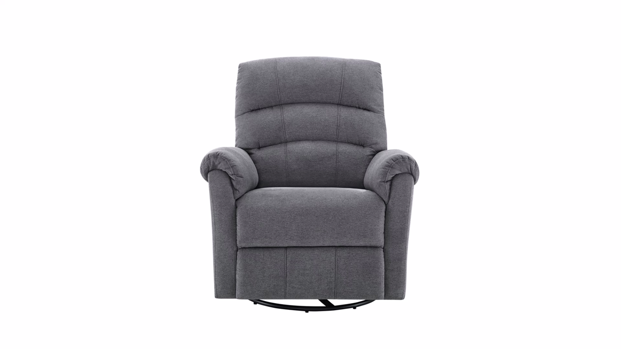 thumbnail video image 2 of Modern Essentials Celandra Upholstered Glider Swivel Rocker Chair, Multiple Colors, 2 of 9