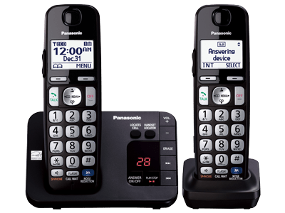 Panasonic Kx Tge232b Cordless Phone 2 Handsets The Phone Will Automatically Send A Message To Registered Cell Or Office Along With Playback Options