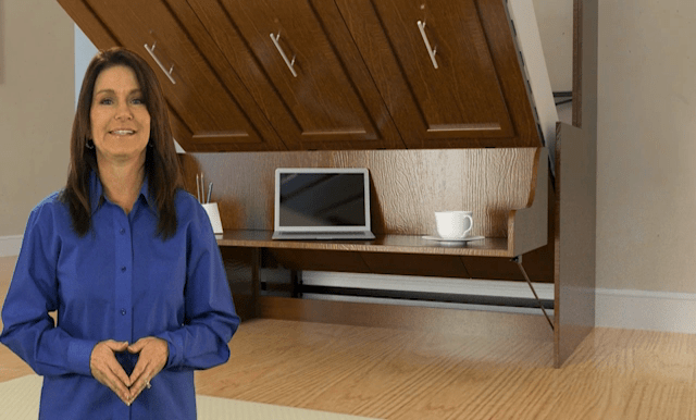 Bed Room Porter Queen Portrait Wall With Desk In Walnut The Porter Queen Portrait Wall Bed With A Desk Built In Is Truly Unique And Versatile Piece Wish You Could Have Home Office But Still Keep That Room