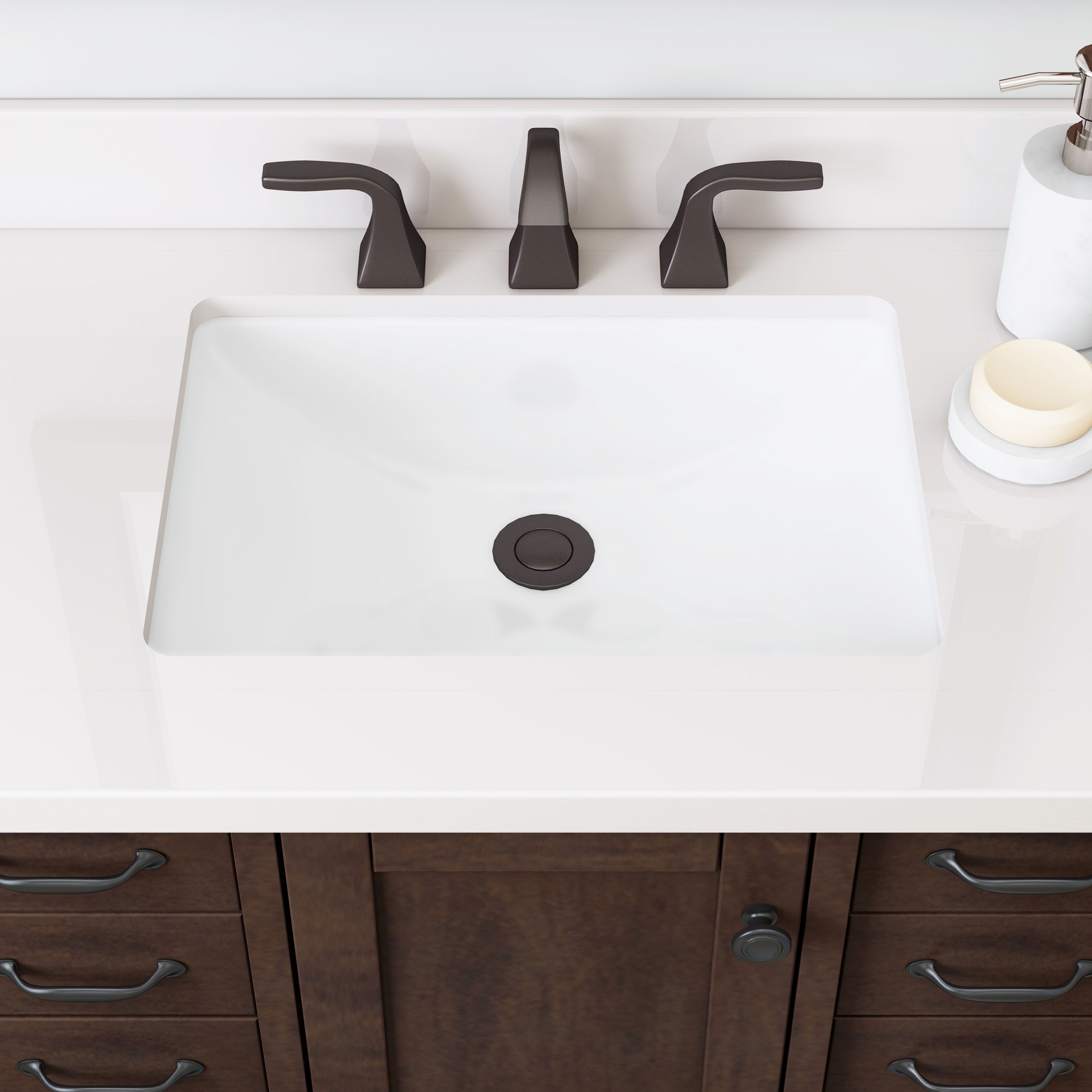 Allen Roth Kingscote 36 In Espresso Single Sink Bathroom Vanity Undermount Design Allows The Engineered Stone Top To Extend All Way Sink Creating More Useable Countertop Space