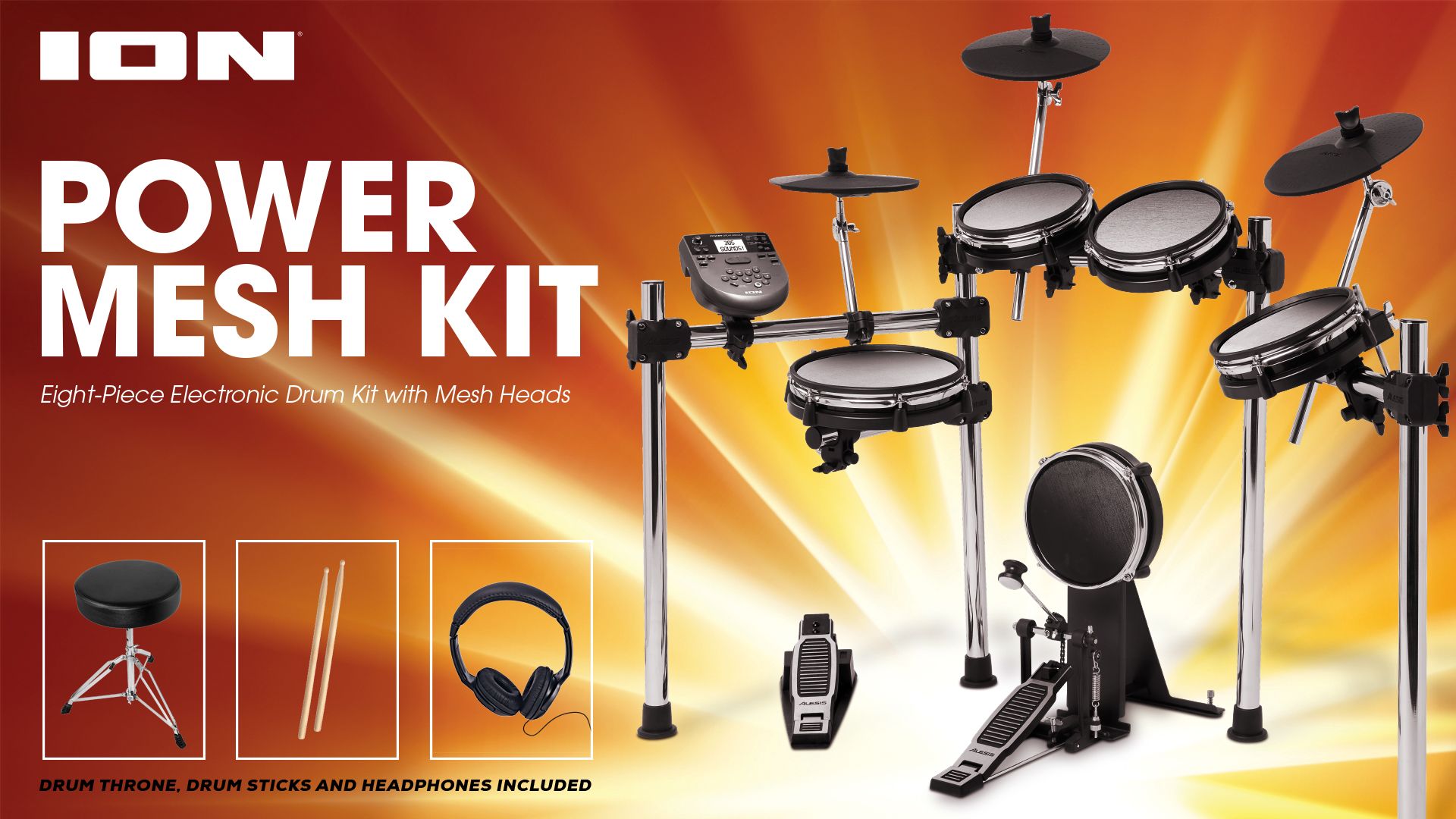Ion Power Mesh Kit 8piece Electronic Drum Kit LDK22 Free Shipping