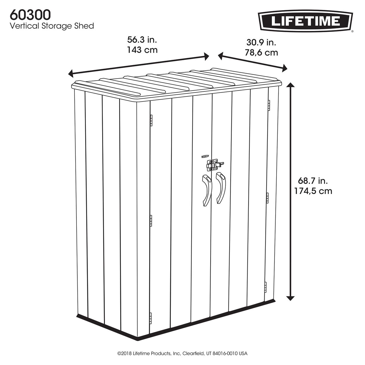 Lifetime Vertical Storage Shed Model 60300 eBay