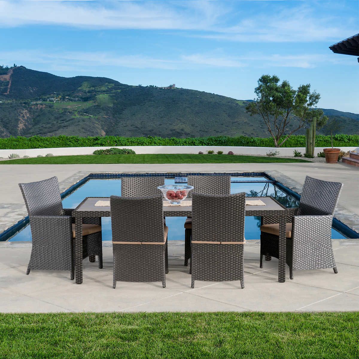 Endura 7 Piece Dining Set This 7 Piece Cushioned Patio Dining Set Matches The Endura Seating And Lounge