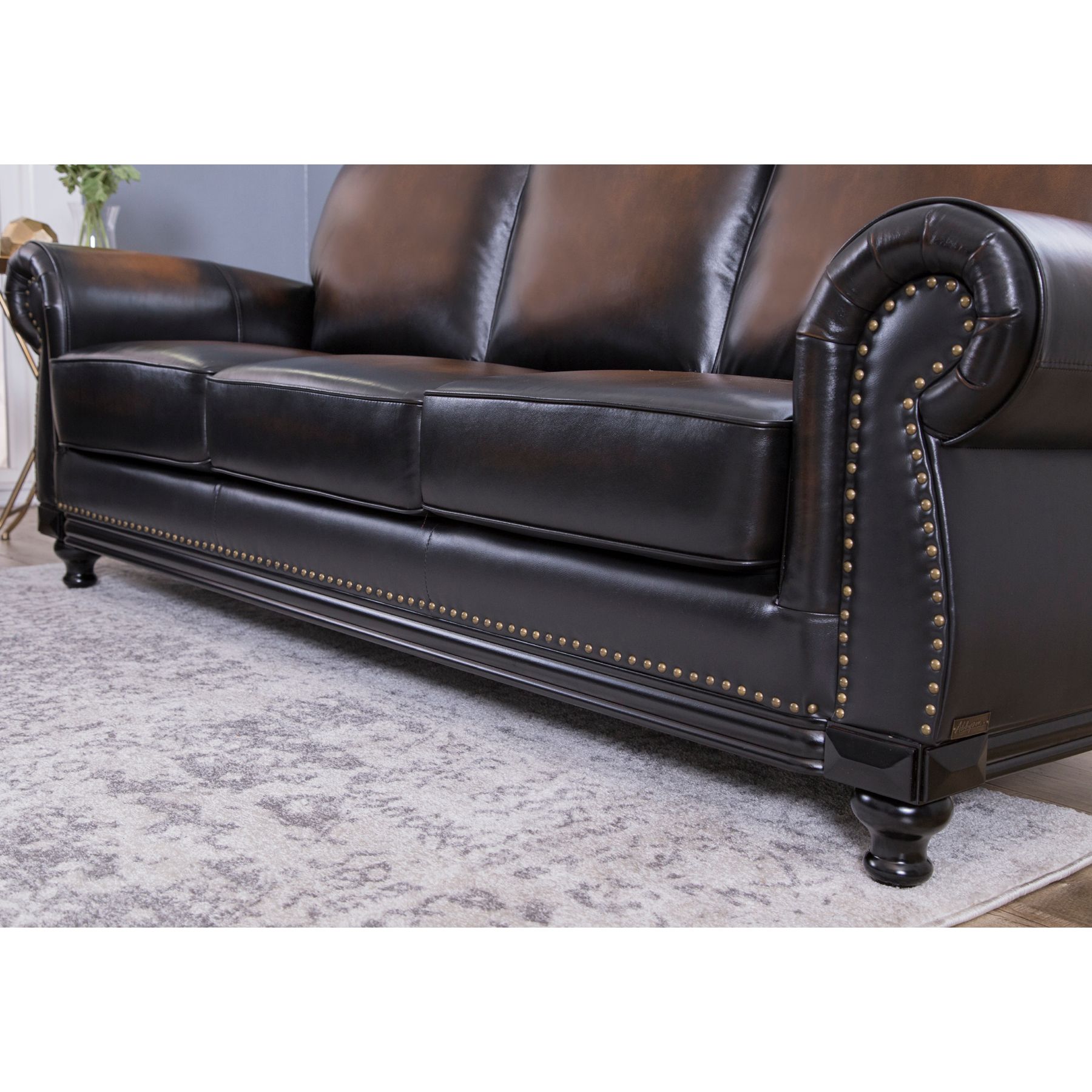 Venezia 4 Piece Top Grain Leather Living Room Set