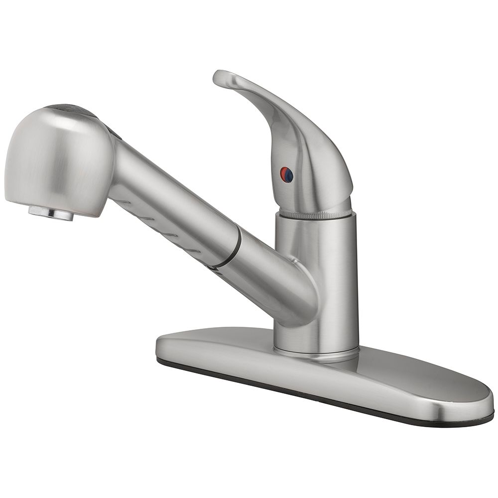 Home2o Kennedy Brushed Nickel 1 Handle Deck Mount Pull Down Kitchen