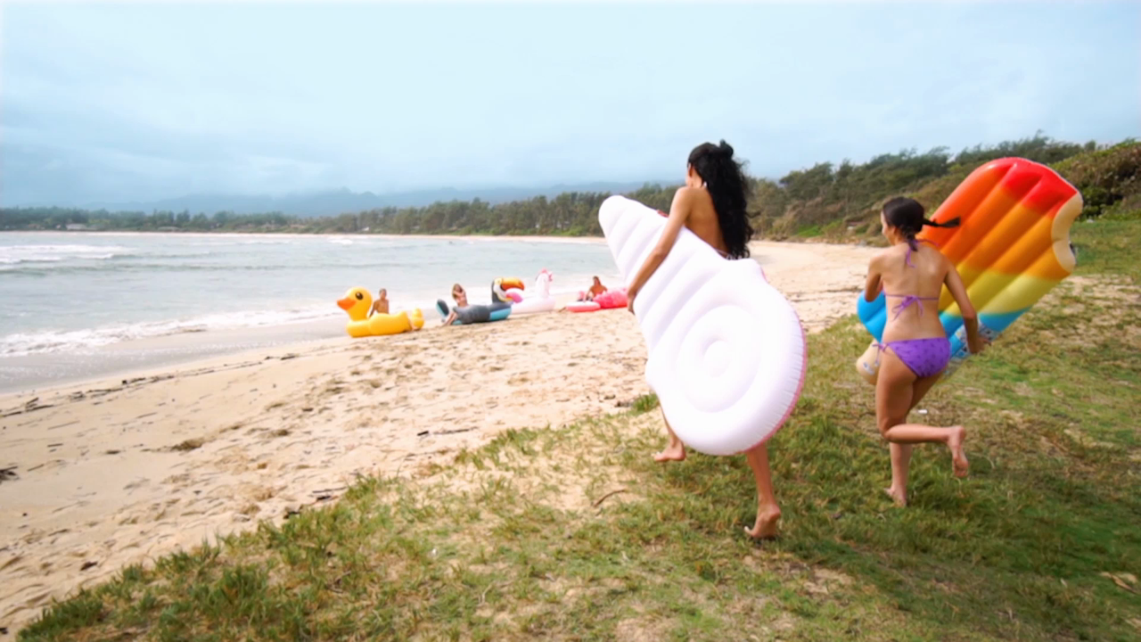 thumbnail video image 2 of Intex Giant Inflatable Magical Mega Unicorn Island Ride On Swimming Pool Float, 2 of 6