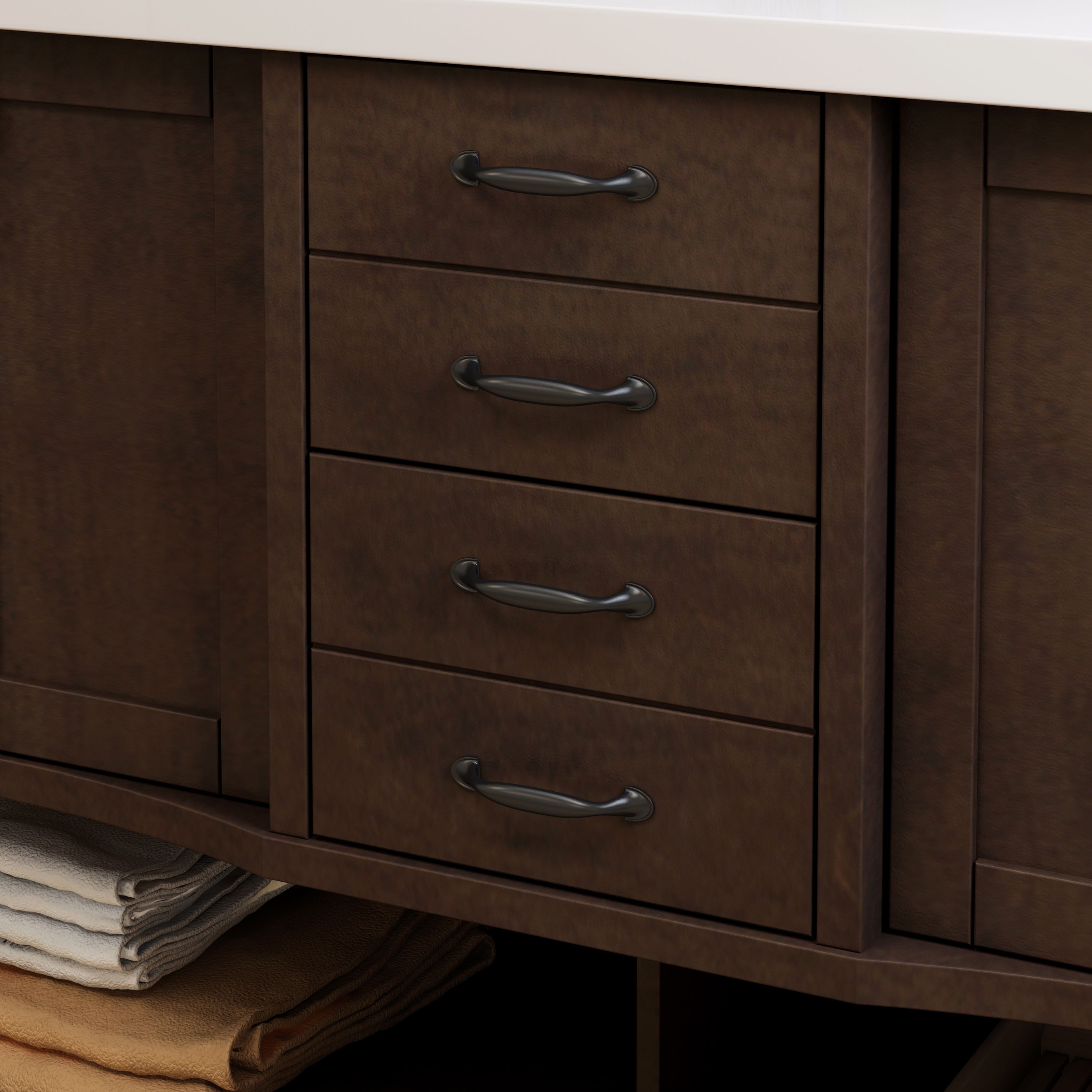 Allen Roth Kingscote 60 In Espresso Double Sink Bathroom Vanity Bronze Metal Drawer And Cabinet Hardware Included