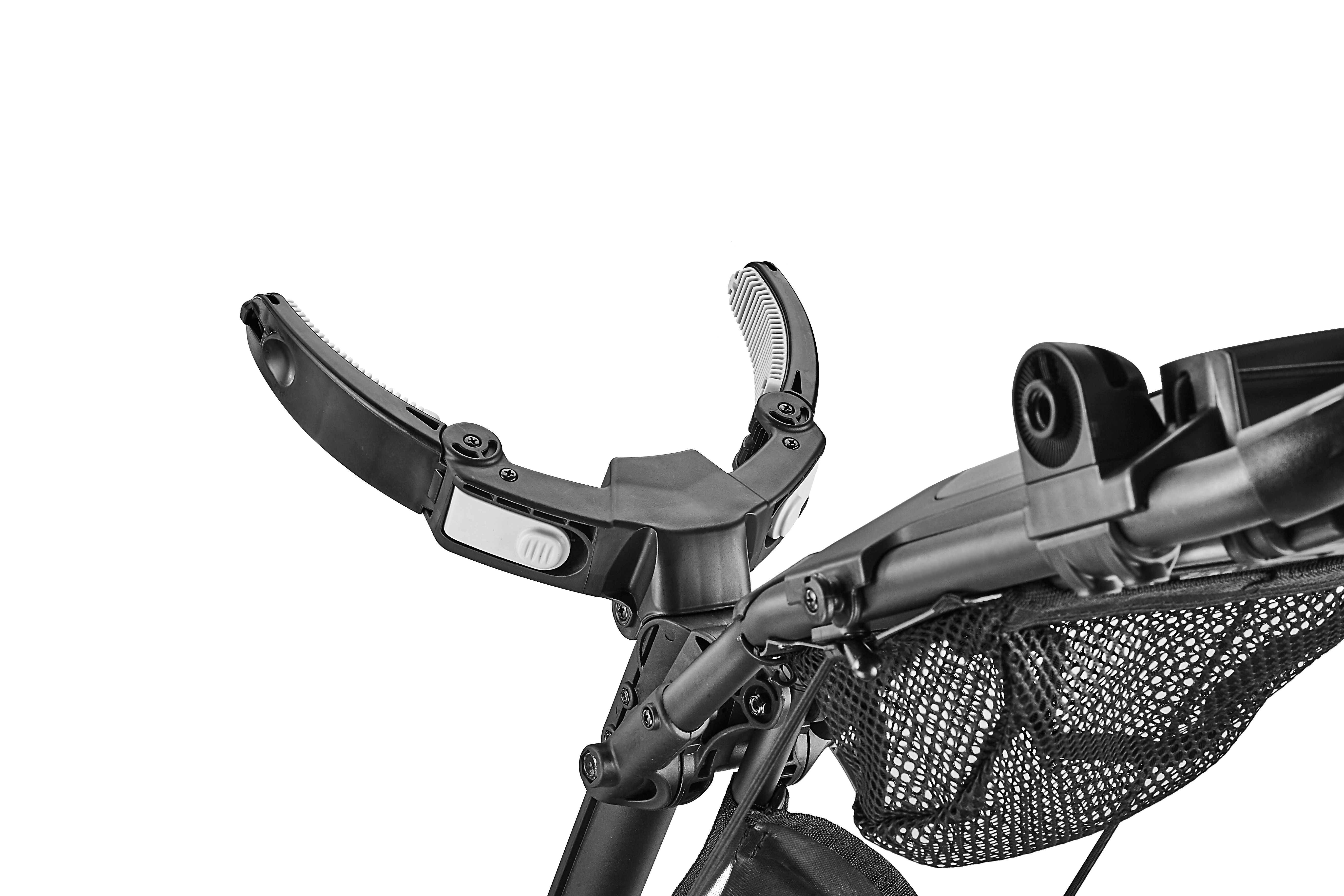 Clamp style bag holder secure all types and sizes of golf bag easily