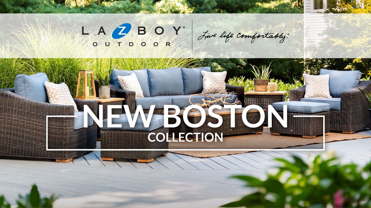 La Z Boy Outdoor La Z Boy Outdoor New Boston 2pk Ottoman Set