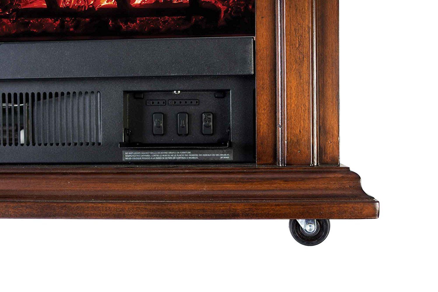 Pleasant Hearth 31 75 In W Cherry Infrared Quartz Electric Fireplace Specifications